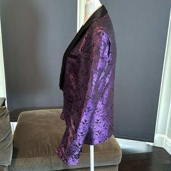 Men’s Purple Paisley Tuxedo Jacket Prom Party Wedding Size 30 NWOT - Picture 6 of 11